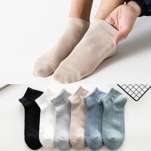 6 Pairs/Lot Hot Sale Mens Socks Fashion Solid Color Versatile Man Boat Socks Male Mesh Breathable Soft Cotton Socks Multi-Color