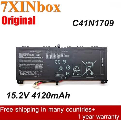 7XINbox 15.2V 62wh Original C41N1709 0B200-02730000 Laptop Battery For ASUS ROG STRIX Series ROG STRIX GL503VS 0041A7700HQ