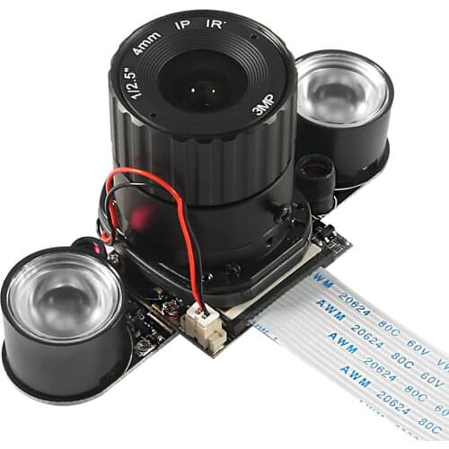 For Raspberry Pi Camera OV5647 5MP Night Vision Automatic Manual Switching Infrared Light Large Lens Camera