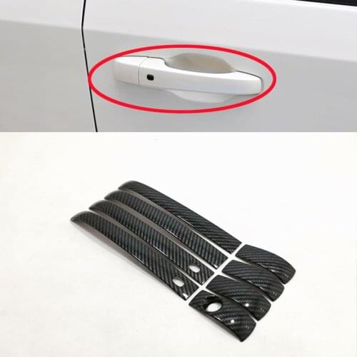 Auto Parts For Dodge Journey Fiat Freemont 2013 2014 2015 2016 ABS Carbon Fibre Car Door Handle Cover Trim Protector Decoration
