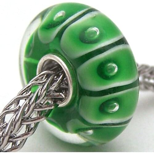 PJG3002 100% S925 Sterling Silver Beads Murano Glass beads Fit European Charms Bracelet charms diy jewelry Lampwork GlassBeads