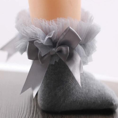 Girls lace Princess sock period kids children lace short socks cotton newborn baby knee high princess lace socks cut girl wear