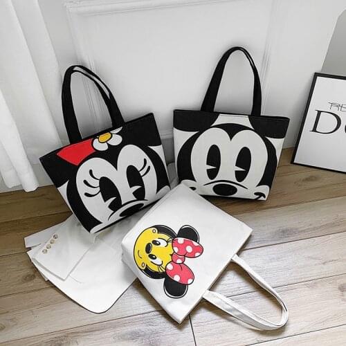 Disney Mickey canvas bag ladies shopping bag Minnie Donald Duck shoulder bag new Korean cartoon tote handbag