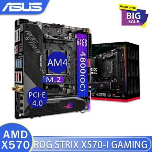 AM4 Asus ROG STRIX X570-I GAMING Motherboard Socket AM4 3rd-Gen AMD Ryzen PCI-E 4.0 DDR4 64GB Bluetooth 5.0 Mini-ITX AM4 New