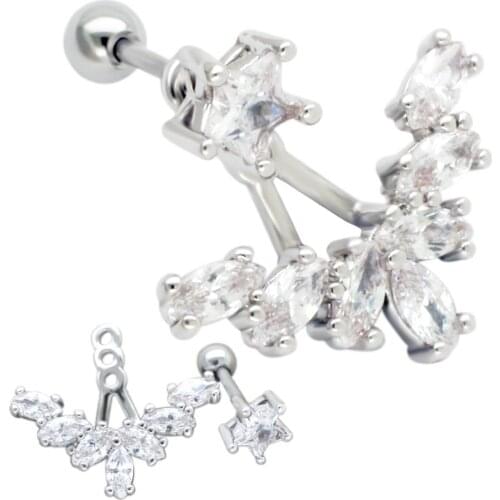 JHJT 18G Cartilage Nail 316L Surgical Stainless Steel Cartilage Ear Piercing