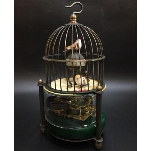 China copper archaize bird cage Clocks crafts statue #1