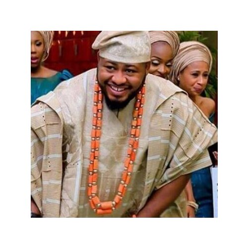 Dudo African Men Genuine Coral Beads Jewelry Sets For Nigerian Weddings Necklace With Bracelet 2 Pics Groom Jewellery Free Ship