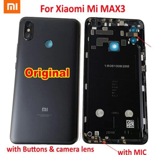 For Xiaomi Mi MAX 3 Battery Cover Rear Door Back Housing Case MAX3 Middle Chassis with buttons and camera lens flash & MIC Board