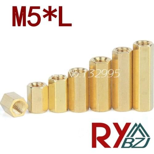 M5*L Brass Standoff Spacer Female Female Spacing Screws Hex Brass Threaded Spacer Pillar PCB Computer PC Motherboard