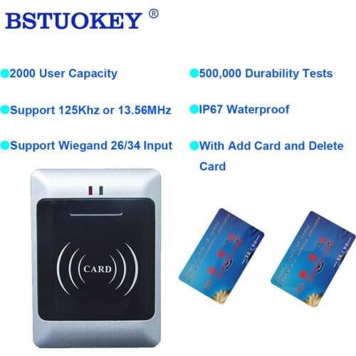 Metal Standalone Access Control Machine IP67 Waterproof RFID ID IC Access Control System 2000 User Supports Wiegand 26/34 Input