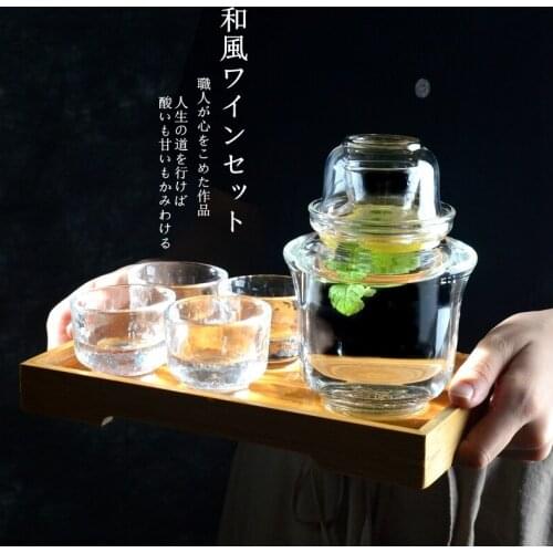Japanese borosilicate glass sake set high temperature resistant wine dispenser pot cup Chinese baijiu kettle wineware