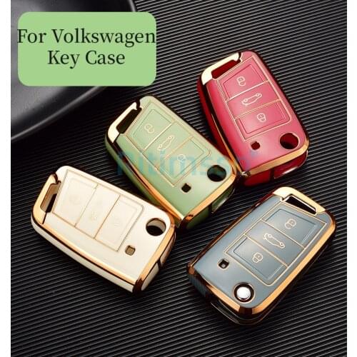 2021 New Soft TPU Car Key Case Cover for Volkswagen VW Golf 7 MK7 Tiguan Mk2 for Skoda Octavia A7 Kodiaq 2017 2018 2019