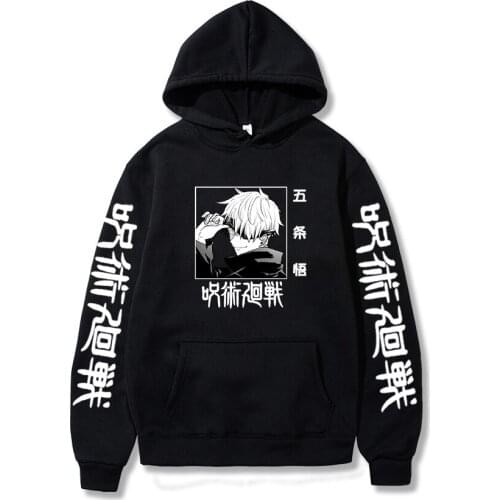 New Arrival Anime Jujutsu Kaisen Gojo Satoru Hoodies Man Women Pullover Fleece Warm Sweatshirt Plus Size Dropship Custom Clothes