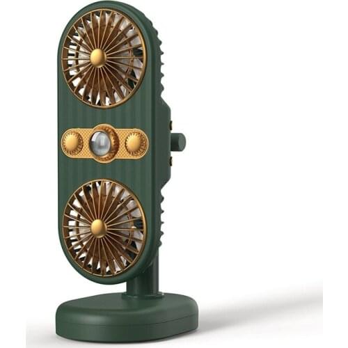 New Mini Clip Fan Desktop Household Lovely Vertical Double Head USB Small Fan Cart Fan