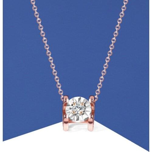 GorGor Necklace Women 925 Sterling Originality Statement Rose Color Exquisite Temperament Anniversary Fashion Jewelry A2064