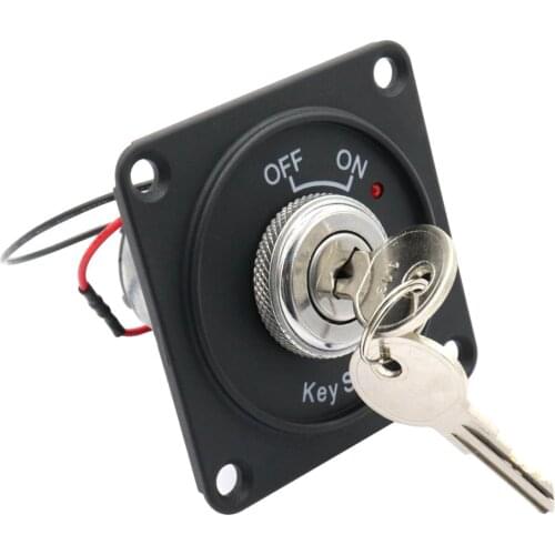 Auto Key Ignition Switch Panel with 2 Keys, Red LED indicator (2-Position)