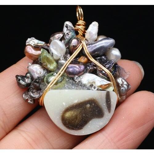 New Style Pendant Natural Freshwater Pearl Irregular Semicircle Winding For Jewelry Making DIY Necklace Bracelet Accessory