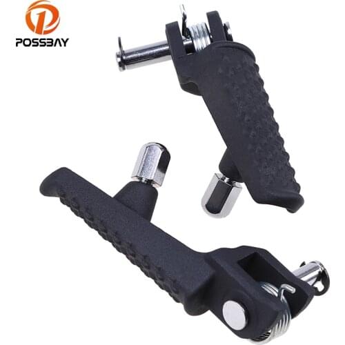 POSSBAY Black Foot Pegs Motorcycle Front Footrest Motocross Universal for Yamaha YZF R1 R6 R6S1998-2012 1999-2012 2003-2008 2015
