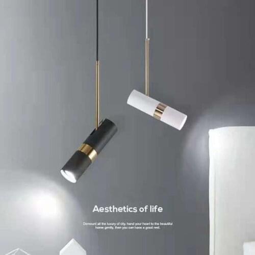 360°Adjustable led pendant light hanging black/white kitchen fixture bedroom bedside dining room suspension lamp spotlight