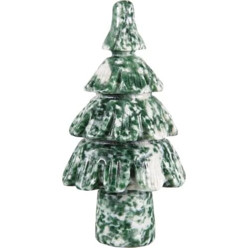 TUMBEELLUWA Healing Natural Crystal Christmas Trees for Home Office Table Decoration Hand Carved Reiki Gem Stone Statue Jewelry