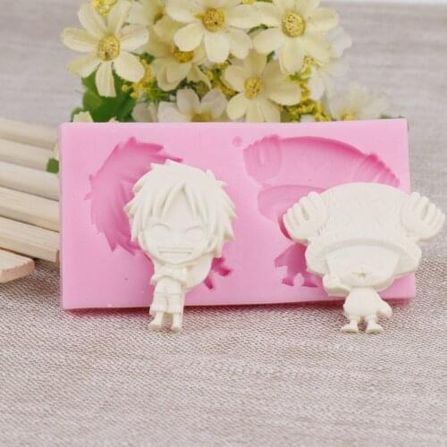 Anime Theme Luffy Series One Piece Silicone Model Chocolate Fondant Birthday Cake Mould Childrens Day Chocolate Candy Making