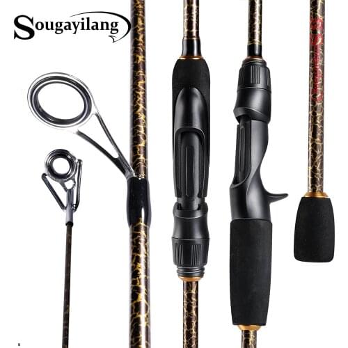 Sougayilang 1.8- 2.4m Fishing Rod Portable 5 Section Carbon Fiber Travel Spinning/Casting Fishing Rod Carp Rod Fishing Tackle
