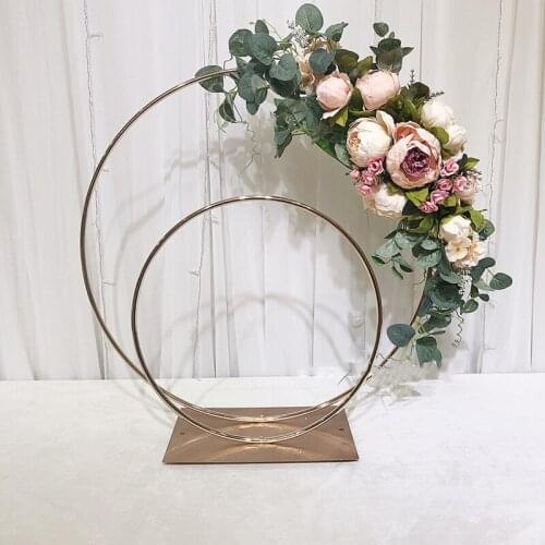 Table Centerpieces Flower Rack Wedding Metal Round Ring Props Geometric Road Lead Floral StFor Backdrop Decoration