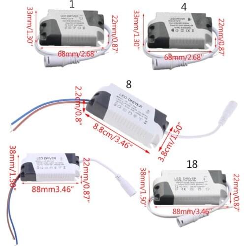 LED Constant Current Driver AC 85-265V 1-3W/ 4-7W/ 8-12W/ 12-18W/ 18-25W Power Supply Adapter Transformer for Panel Light