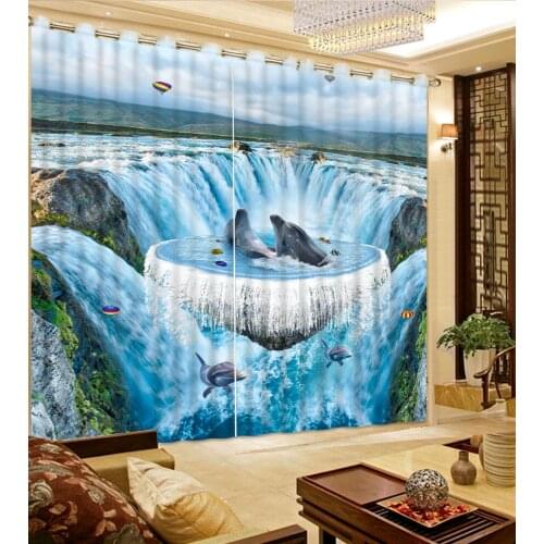 Blackout window curtain Waterfall dolphin curtain for bedroom Living room meeting room blackout curtains