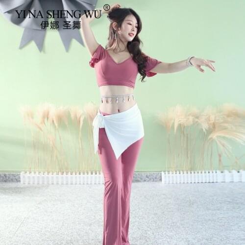 Adult Oriental Practice Clothes Wear Performance Dancing Women Bellydance Belly Dance Costume Set Top Long Pants Suit Hip Scarf