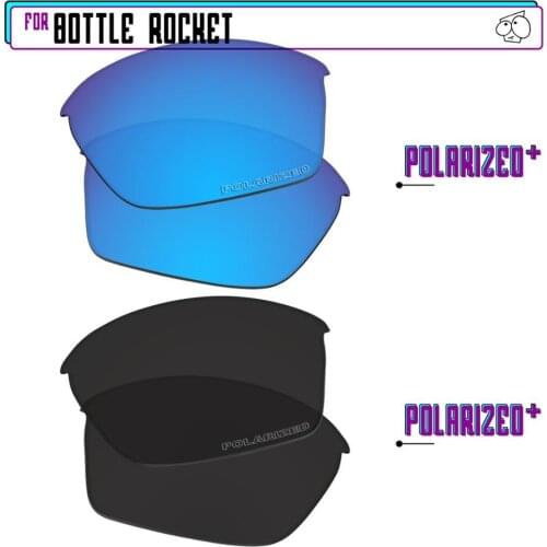 EZReplace Polarized Replacement Lenses for - Oakley Bottle Rocket Sunglasses - BlackPPlus-BluePPlus