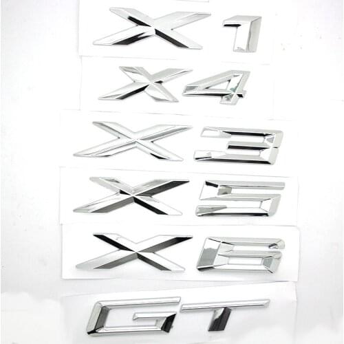 50pcs Chrome Black Matt Letter ABS Boot GT Car Styling Badges Emblem Sticker Shipping Free