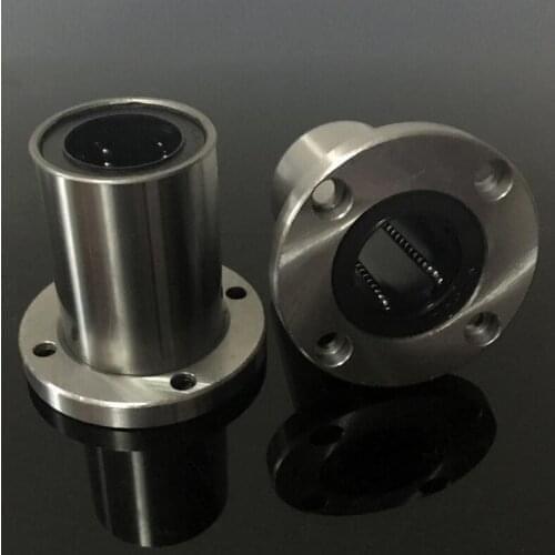 1-2pcs/Lot LMF6UU LMF8UU LMF10UU LMF12UU LMF16UU LMF20UU Round Flange Type Linear Motion Bearing 3D Printer Linear Rod Part