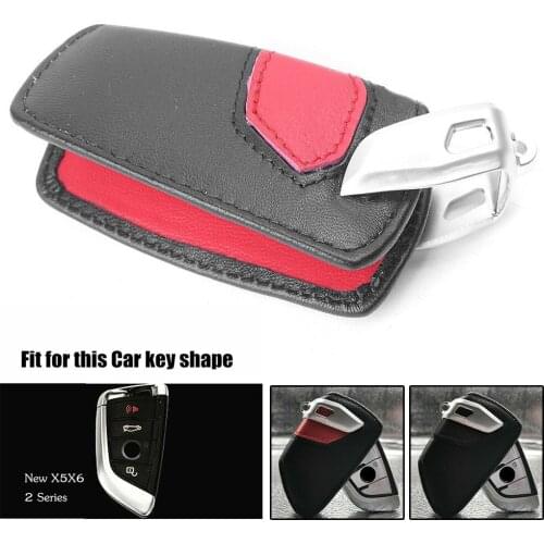 1Pcs Car Styling Key Fob Blade Shape Leather Car Key Cover For BMW 2 3 5 7 Series X5 X6 Car Interior Accessories