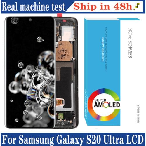 100% Original 6.9'' Display for Samsung Galaxy S20 Ultra G988F G988B/DS LCD Touch Screen Digitizer Assembly Repair Parts