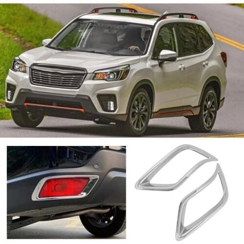 2Pcs ABS Rear Tail Fog Light Lamp Cover Trim Fit for Subaru Forester SK 2019 2020 Electroplate style car accessories
