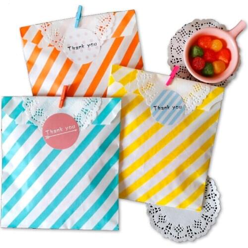 25pcs Colorful Polka Dots Striped Chevron Kraft Paper Gift Bag Party Baby Shower Birthday Decoration Treat Bags Food Packaging