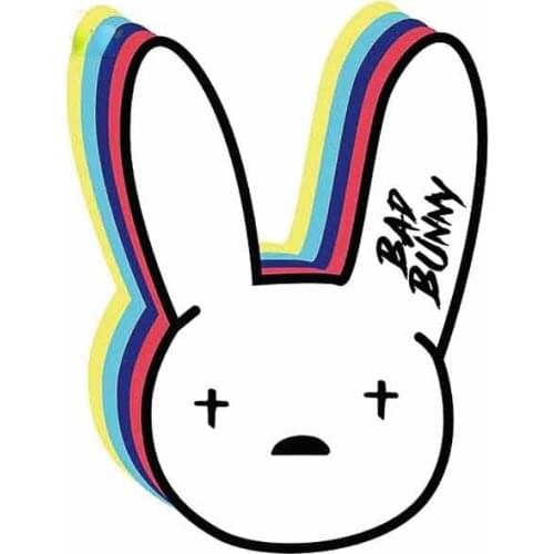 3D Interesting Graphics Bad Bunny Funny Car Stickers Vinyl Material Decal Sunscreen Windshield 3D for JDM SUV RV Decor Kk13*10cm