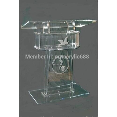 Pulpit furniture Free Shipping High Soundness Modern Design Cheap Clear Acrylic Lectern acrylic podium