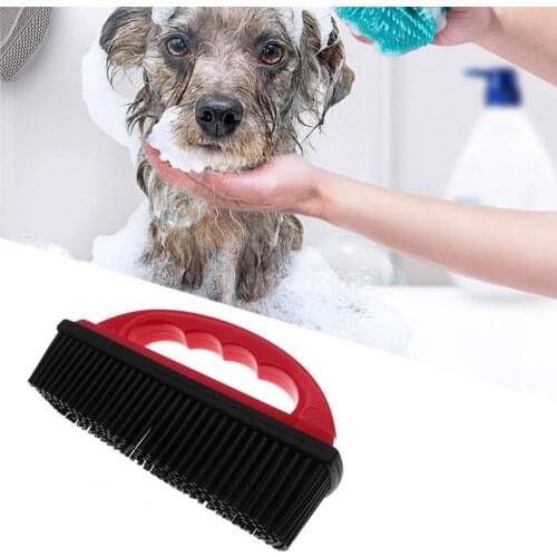 Cleaning Brush Eco-friendly Ergonomics Handle ABS Washing Dog Rubber Brush for Home