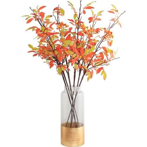 Artificial Leaves Artificial Flower Lifelike Decorative Faux Silk Flower Non-Fading Simulation Flower Plants for Decorating