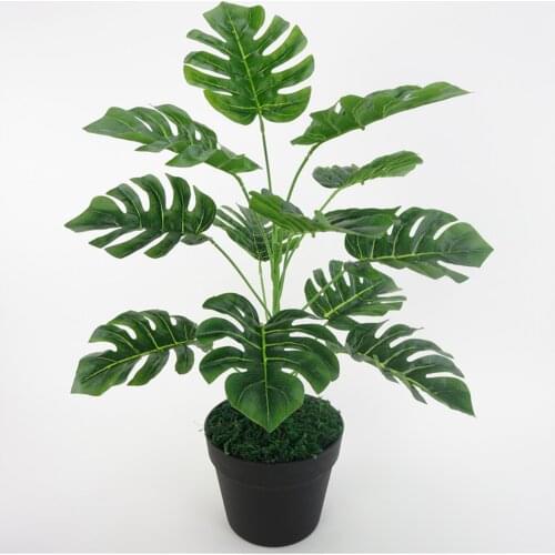 Artificial Leaves Plants Palm Leaf Landscape PVC Real Touch And Realistic Appearance Treeleaf Home Decoration Party Supplies