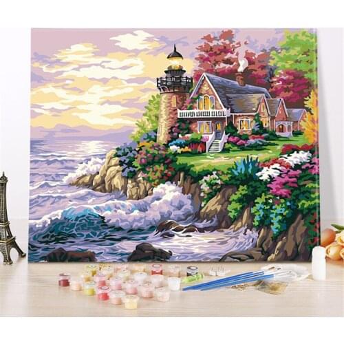 Dream By The Sea Paintings By Numbers DIY Pictures Oil Coloring By Numbers Set Gift Drawing By Numbers Canvas Decor New Arrivals