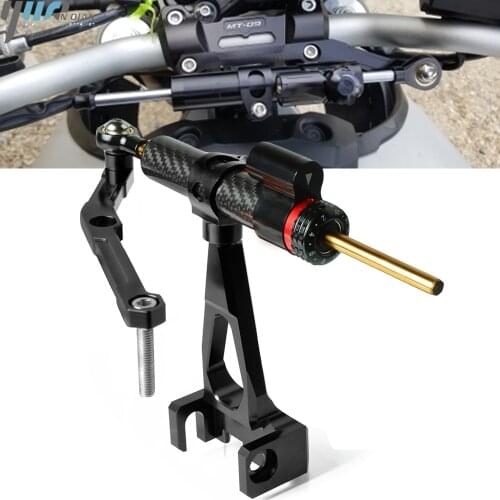 Motorcycle Carbon Fiber Steering Stabilize Damper Mounting Bracket Kit For YAMAHA MT-09 MT09 FZ09 FZ-09 2013-2016 2017 2018 2019