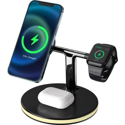 25W 3 in 1 Magnetic Wireless Charger Stand for iPhone12S/12Pro Max/11Pro,Phone Watch Headset Fast Charging Holder