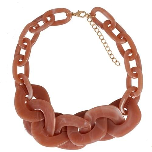 Fashion womens punk resin chunky chain large pendant necklace jewelry exaggerated retro acrylic necklace 2020 new products