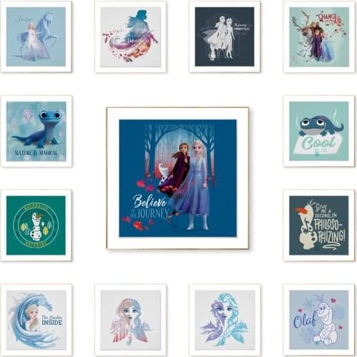 Disney Princess Cartoon Poster Frozen Anna Elsa Moive Canvas Painting Prints Wall Art Picture Baby Girl Gift Home Room Decor