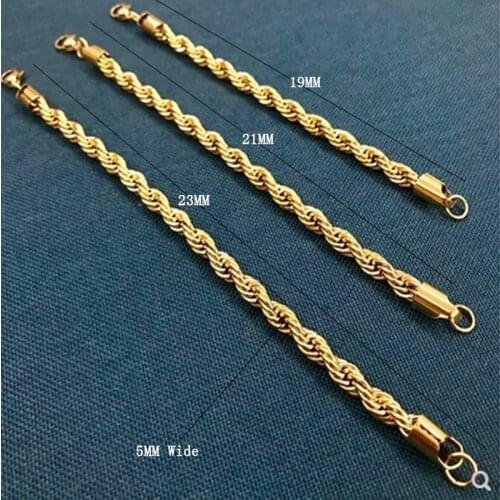 Twisted jewelry 2020 charm bracelets mens stainless steel gold chain on hand hip hop bracelets gifts for male accessories