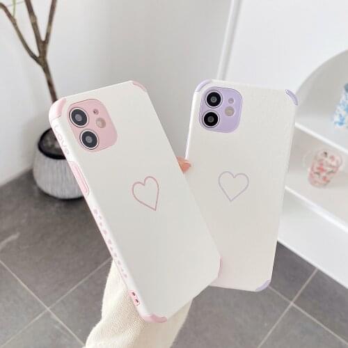 Love Heart Soft Cortex Phone Case For iPhone 11 12 Pro Max XS Max X XR 7 8 6 6S Plus Mini SE 2020 Shockproof Bumper Back Cover