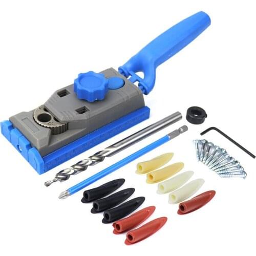 Woodworking Pocket Hole Jig Kit Set 9.5mm Drill Guide Sleeve For Pilot Wood Drilling Dowelling Hole Saw